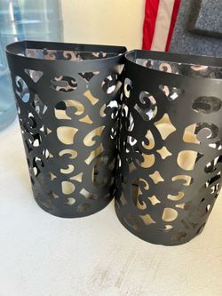 Black Metal Candle Holders Set of 2