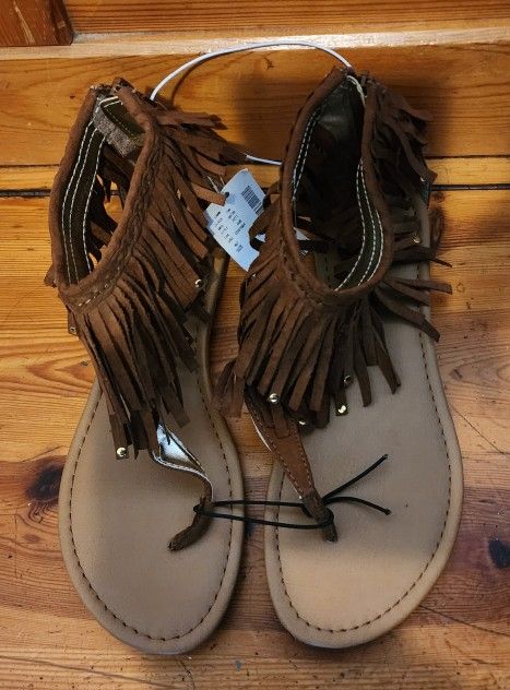 *Brand New* Girls Justice Fringe Sandals Sz 6