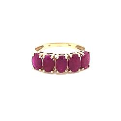 10K Gold 5-Rubies Band Ring