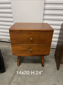 Mid-Century Modern 2-Drawer Nightstand