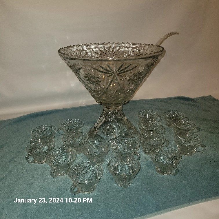  Crystal punch Bowl set