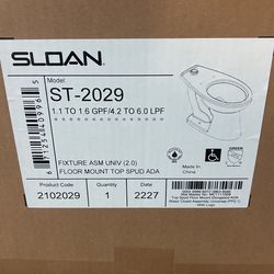 SLOAN FLOOR MOUNT TOP SPUD TOILET 
