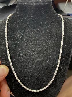Silver Rope Chain Necklace