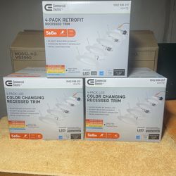 Three -4 Pack LED Recessed Trim Lights
