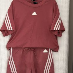 Adidas Rose Colored T-Shirt & Short Set