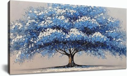 Blue Tree of Life Wall Art Size: 20"L x 40"W