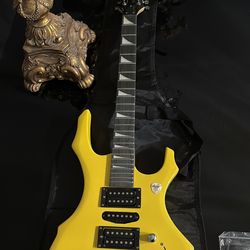 Yellow  Electric guitar Flame Model