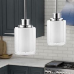Pendant Light Fixtures, 2-Pack Modern Hanging Ceiling Light, Adjustable