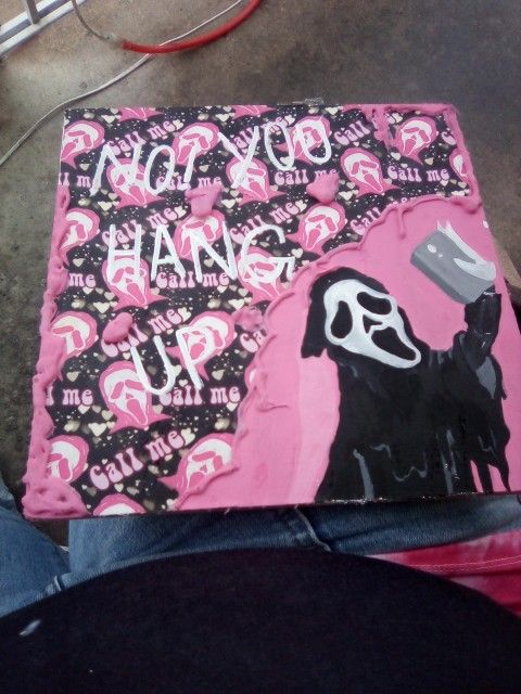 Homemade Wooden Sign With Scream From Scary Movie 4 Hand-painted Handmade