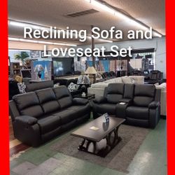 🤩 Leather Reclining Sofa And Loveseat Set 