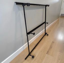 Like new black heavy duty snap on adjustable twin-full-queen metal bed frame with center support #10