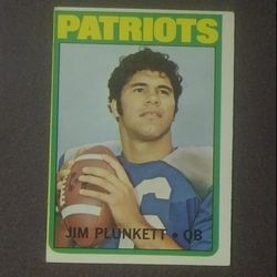1972 Topps Jim Plunkett New England Patriots #65 Rookie RC Quarterback Football Card Vintage Collectible Sports NFL