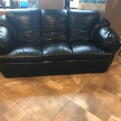 Black leather couch great condition