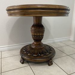 Wood Inlaid Side Table