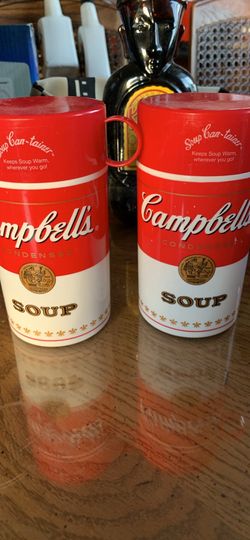 Vintage set 2 Campbell Soup thermos 1998