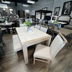 Real Marble Dining Set 6-pieces 