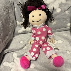 Sleepover Party Yarn Hair Doll Oriental Trading 11" Black Hair Pink Outfit