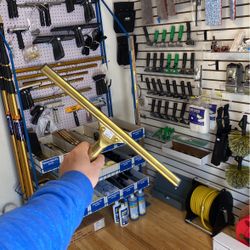 Ettore 16” Brass Window Cleaning | Window Washing Channel Complete w/ Rubber