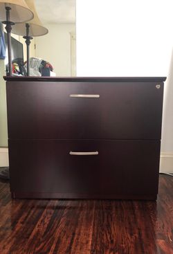 Real office file cabinet, cherry wood