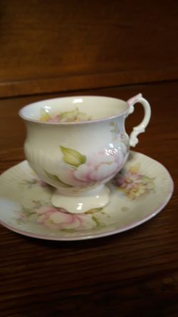 Elizabethan Staffordshire Bone tea cup & saucer