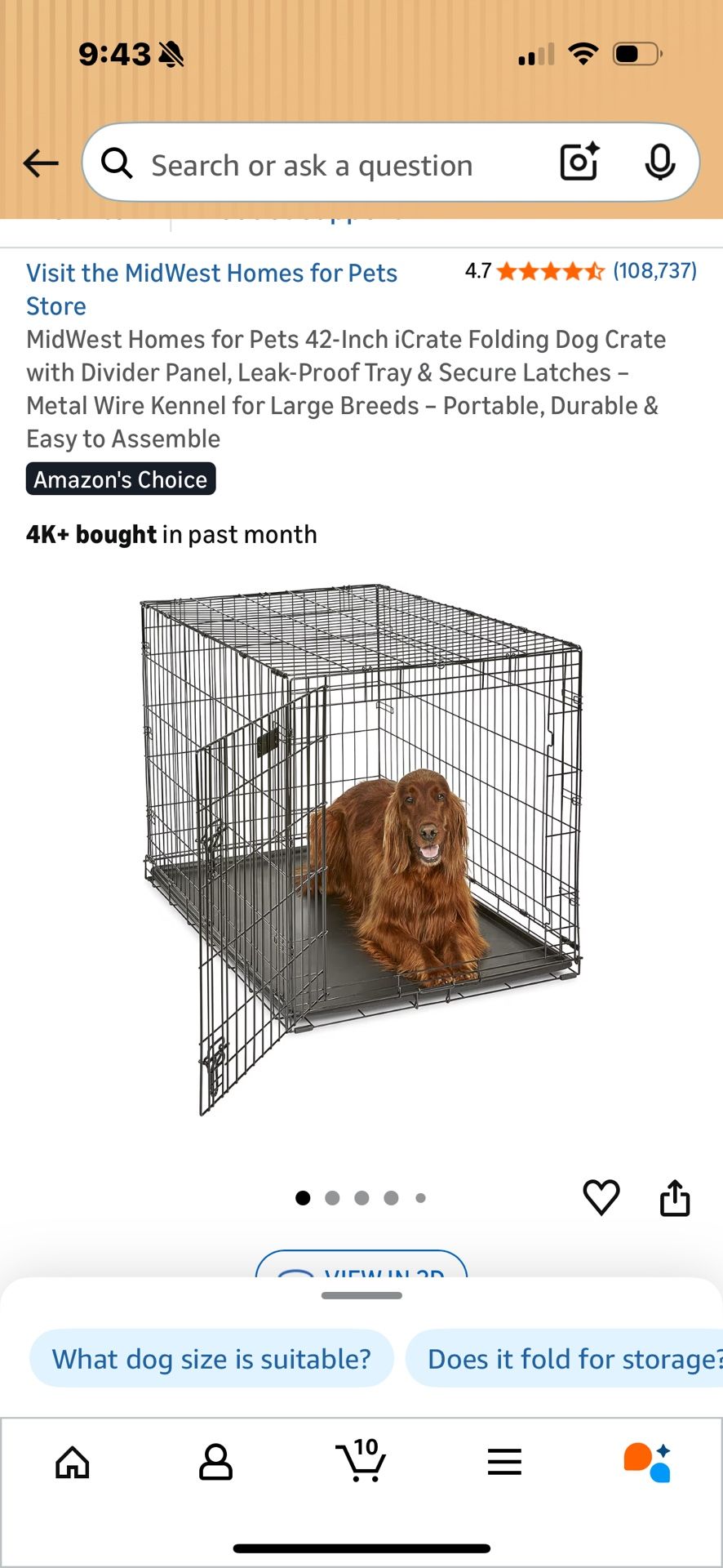 Dog Kennel New , No Box