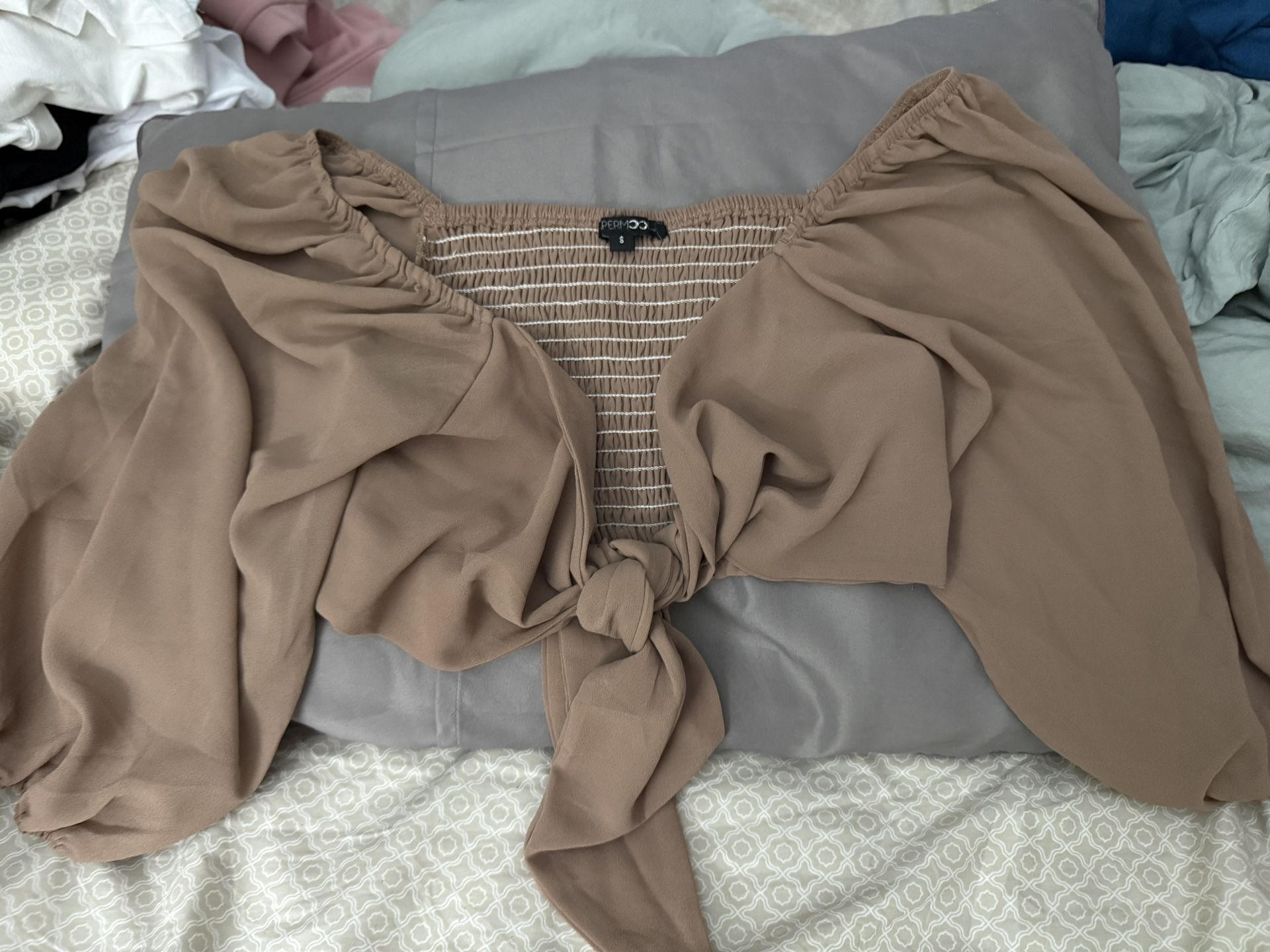 Blouse Tan Color Casual Top