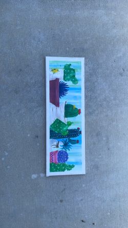 Cacti wall painting about 30” x 10”