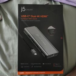 j5 Create USB-C Dual 4K HDMI 10Gbps Mini Dock