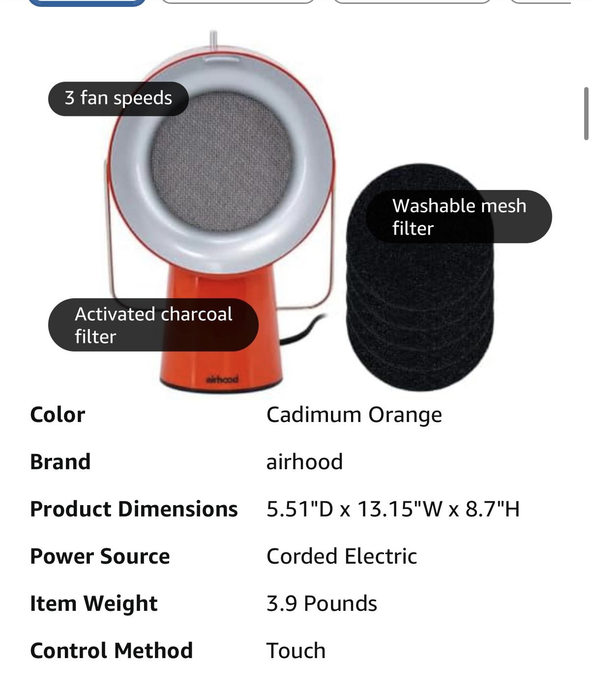 Air hood Portable Kitchen Air Cleaner