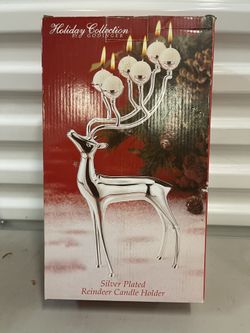  Godinger Silver Plated Reindeer Candle Holder