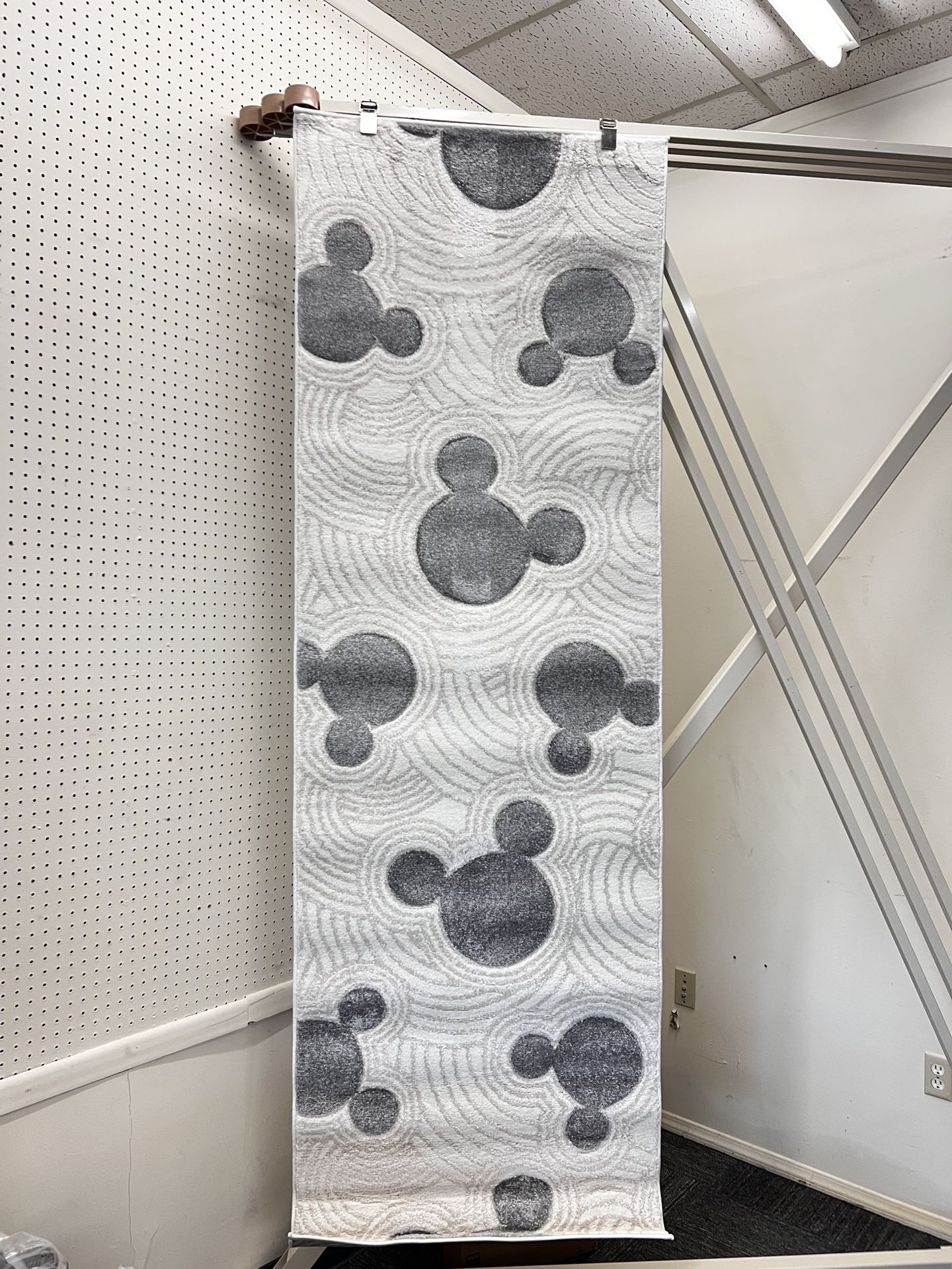 Mickey Mouse Pop Art Modern Geometric Gray Indoor Area Rug, 2x8 Runner, New
