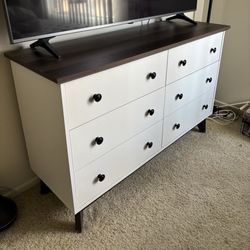 6 Drawer Dresser White/wood