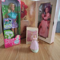 Vintage 1990s Barbies-Easter Surprise, Sweet Valentine, and Springtime/Hallmark