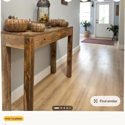 Handcrafted mango wood console/ entry way table