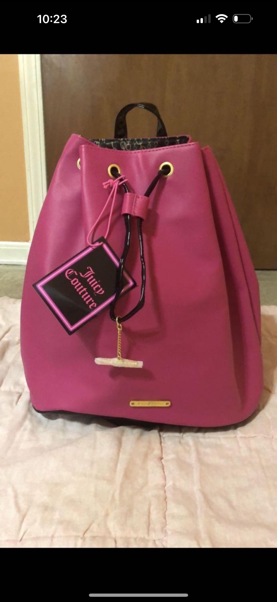 Hot pink, juicy, couture backpack purse. brand new 