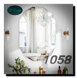 KRYMNAR 30x22 Inch Beveled Oval Bathroom Mirror, Frameless Copper-Free Silver Mirror,