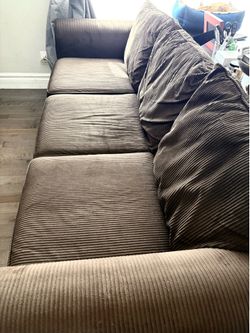 Coffee Brown Corduroy Couch