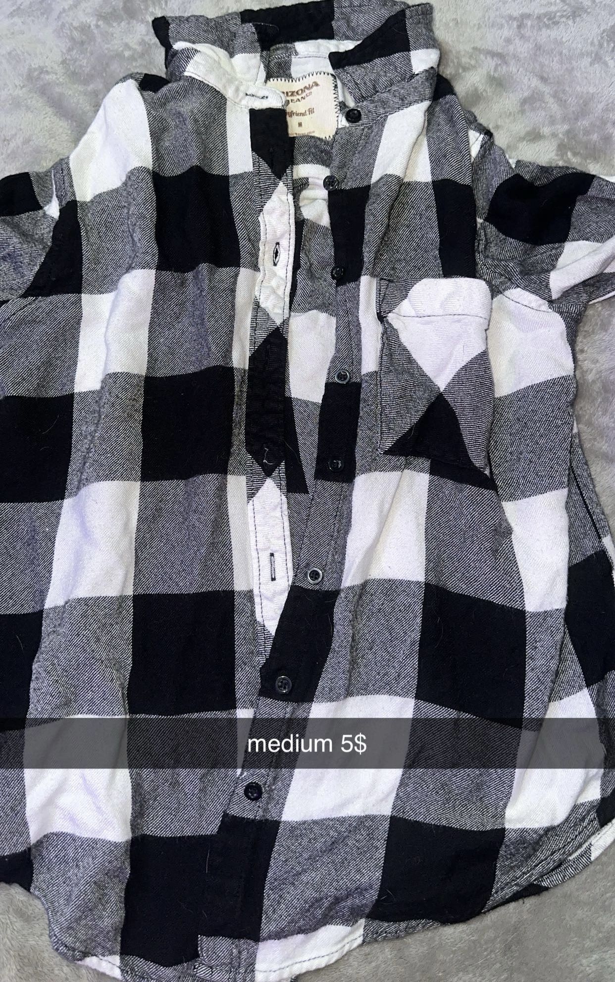 medium black & white flannel