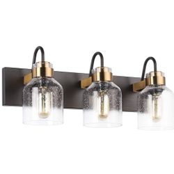 Vintage Bathroom Vanity Light Fixtures Over Mirror Bath 3-Light Vanity Glass Globe Lighting