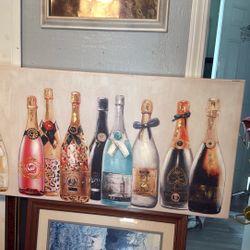 Canvas Champagne  Bottles Picture