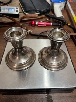 Gorham Pair Sterling Silver .925 Weighted Candlesticks Pattern 948