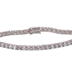 Rhodium Plated 925 Sterling Silver CZ Tennis Bracelet
