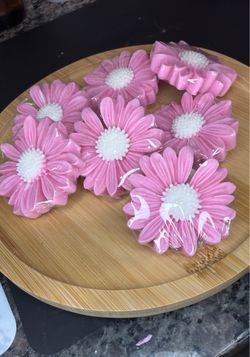 Peony scented Daisy pink flower melt and pour soap favors or gifts