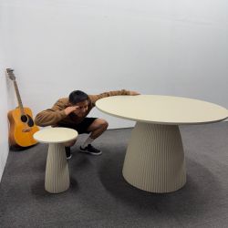 Brand New *Open Box* Rove Concepts Gallus Dining + Side Table ➡️50% OFF *Fluted Base* Concrete