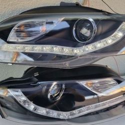 06-08 Audi A4 LED DRL Projector Headlights Luces Focos Micas Faros Faroles Headlamps 