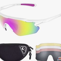 New Snowledge Cycling, Sports Glasses with Interchangeable Lenses, Mens Womens
