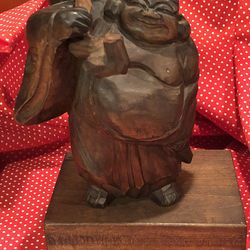 Vintage All Hand Carved Wooden Chinese Man