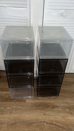 Black and clear sneaker Containers