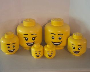 LEGO Iconic Storage Head Set – Complete 6-Piece Set