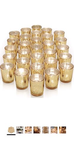 Candle holders gold glass party supplies